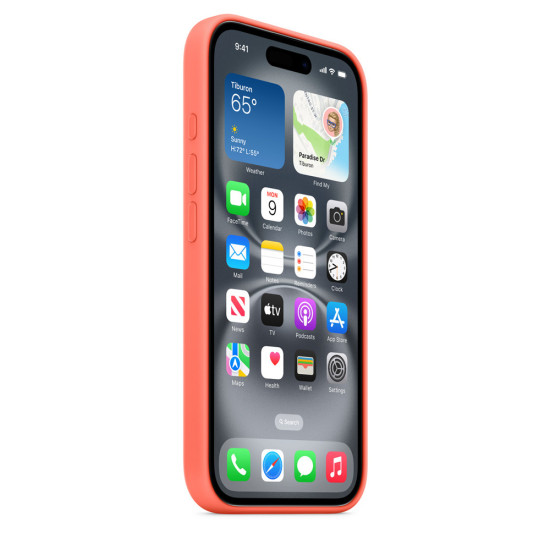 iPhone 16 Silicone Case with MagSafe - Tangerine iPhone 16 Silicone Case with MagSafe - Tangerine
