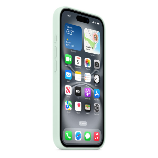 iPhone 16 Silicone Case with MagSafe - Aquamarine iPhone 16 Silicone Case with MagSafe - Aquamarine
