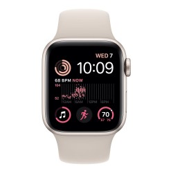 Apple Watch SE GPS + Cellular 40mm Starlight Aluminum Case with Starlight Sport Band - S/M