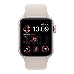Apple Watch SE GPS + Cellular 40mm Starlight Aluminum Case with Starlight Sport Band - M/L