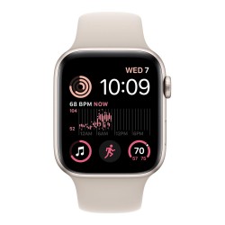 Apple Watch SE GPS + Cellular 44mm Starlight Aluminum Case with Starlight Sport Band - S/M
