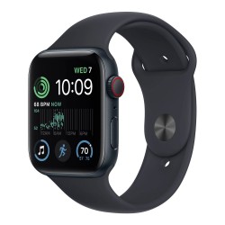 Apple Watch SE GPS + Cellular 44mm Midnight Aluminum Case with Midnight Sport Band - M/L