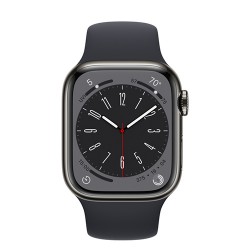 Apple Watch Series 8 GPS + Cellular 41mm Graphite Stainless Steel Case with Midnight Sport Band - M/L