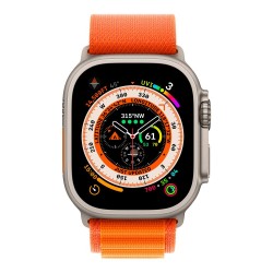 Apple Watch Ultra GPS + Cellular, 49mm Titanium Case with Orange Alpine Loop - Medium