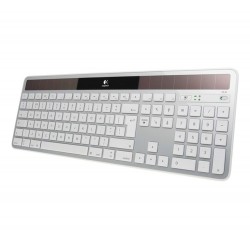 Logitech Wireless Solar Keyboard K750 for Mac - Gray - Brown Box - Wireless Connectivity - RF - 32.81 ft - 2.40 GHz - USB Interface Multimedia, Eject, Brightness Hot Key(s) - Mac - Silver