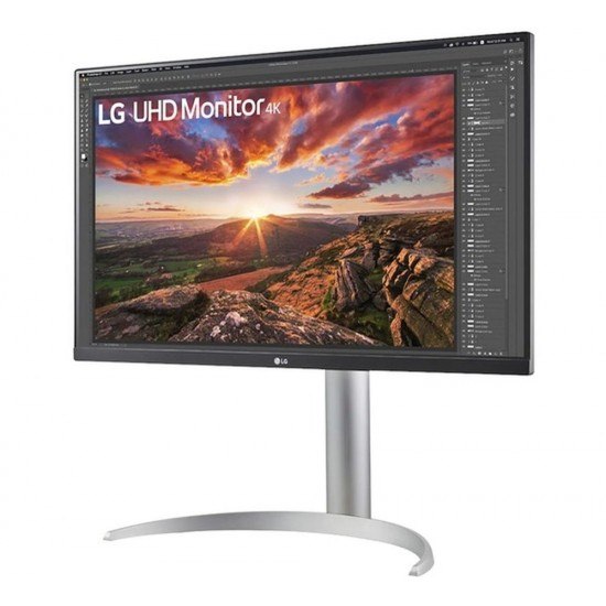 Lg Electronics LG 27BP85UN-W 27" 4K UHD Edge LED Gaming LCD Monitor - 16:9 - Silver, Black, White - 27" Class - In-plane Switching (IPS) Technology - 3840 x 2160 - 1.07 Billion Colors - FreeSync - 400 Nit - 5 ms - HDMI - DisplayPort - USB Hub