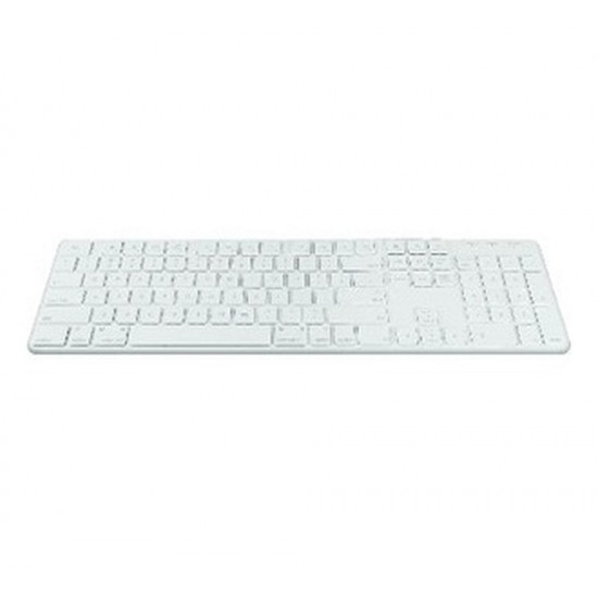Macally 104 key Ultra Slim USB Wired Keyboard for Mac and PC - Cable Connectivity - USB Interface - 104 Key - QWERTY Layout - Computer - Mac, Windows - Scissors Keyswitch - White